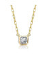 Modern Square Asscher-Cut Stud Necklace