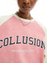 Фото #3 товара COLLUSION long sleeve varsity spliced sweat in multi