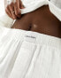 Calvin Klein textured cotton sleep pant in white