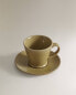 Фото #4 товара Glazed stoneware espresso cup and saucer