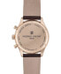Фото #3 товара Men's Swiss Chronograph Brown Leather Strap Watch 40mm