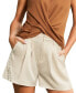 ფოტო #1 პროდუქტის Women's Beige Woven & Crochet Straight Leg Shorts