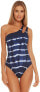 Фото #1 товара Becca by Rebecca Virtue 274781 Tie Dye One Shoulder One Piece Swimsuit Marina M