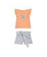 ფოტო #1 პროდუქტის Baby Girl Shirt and Short Set
