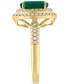ფოტო #4 პროდუქტის EFFY® Emerald (1-1/2 ct. t.w.) & Diamond (1/2 ct. t.w.) Double Halo Ring in 14k Gold