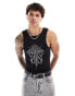 COLLUSION Muscle vest with diamante detail in black