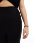 4th & Reckless Plus exclusive knitted pointelle straight leg trousers co-ord in black