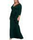 ფოტო #3 პროდუქტის Plus Size Side-Ruffle Ruched Gown