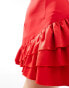 Kaiia sleeveless square neck ruffle hem mini dress in red Красный, 44 - фото #2