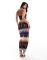 Фото #4 товара ASOS DESIGN strappy maxi dress with lace bust in tie dye stripe