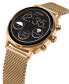 ფოტო #4 პროდუქტის Unisex CZ Smart Wear OS Rose Gold-Tone Stainless Steel Mesh Bracelet Smart Watch 41mm