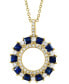 ფოტო #3 პროდუქტის EFFY® Sapphire (3/4 ct. t.w) & Diamond (1/3 ct. t.w.) Circle 18" Pendant Necklace in 14k Gold