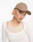 ASOS DESIGN linen mix cap in dark putty