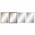 Wall mirror DKD Home Decor 56 x 2 x 76 cm Crystal Natural Grey Brown White polystyrene (4 Pieces)