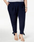 NY Collection Plus Size Tapered Tie Hem Pants Navy 3X
