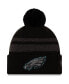 Men's Black Philadelphia Eagles Dispatch Cuffed Knit Hat with Pom