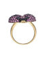 ფოტო #2 პროდუქტის RA 14K Gold and Black Plated Multi Colored Cubic Zirconia Lady bug Ring