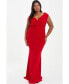 Women's Plus Size Wrap Ruched Maxi Dress