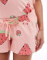 ASOS DESIGN Maternity watermelon oversized tee & short pyjama set in pink