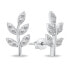 Decent long silver earrings with zircons EA857W