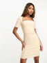 Фото #1 товара Vesper square neck bodycon mini dress in stone