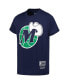 Big Boys and Girls Navy Dallas Mavericks Hardwood Classics Retro Logo T-Shirt