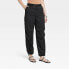 Women's High-Rise Parachute Pants - A New Day Black 16