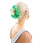 DesignB London oversized broderie hair scrunchie in bright green