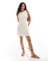 Фото #3 товара Pieces knitted skater mini dress in cream