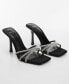 ფოტო #1 პროდუქტის Women's Rhinestone Straps Heeled Sandals