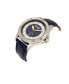 ფოტო #2 პროდუქტის Men's Watch, 46MM Silver Colored Case with Embossed Arabic Numerals on Bezel, Blue Sunray Dial, Silver Index Markers, Analog, Blue Strap