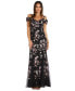 Фото #1 товара Women's Floral Cold-Shoulder Mermaid Gown