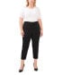 ფოტო #3 პროდუქტის Plus Size Side-Panel Trouser Pants