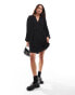 Фото #2 товара Vero Moda v-neck smock mini dress with puff sleeves in black