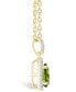 ფოტო #3 პროდუქტის Peridot (9/10 ct. t.w.) and Lab Grown Sapphire (1/6 ct. t.w.) Halo Pendant Necklace in 10K Yellow Gold