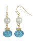 ფოტო #1 პროდუქტის Gold-Tone Imitation Pearl Aura Bead Drop Earrings