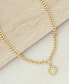 ფოტო #2 პროდუქტის Gold Plated Chain Link Pendant Necklace with Crystals