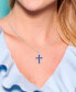 ფოტო #2 პროდუქტის Sterling Silver Halo Birthstone Style Genuine Amethyst and White Topaz Fancy Cut Cross Pendant Necklace