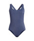 Фото #3 товара Women's Chlorine Resistant Shine X-Back High Leg Soft Cup Tugless One Piece Swimsuit