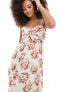 & Other Stories midaxi bustier dress with keyhole twist front detail in floral print