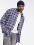 ASOS DESIGN extreme oversized brushed flannel check shirt in purple