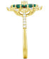 ფოტო #4 პროდუქტის Lab-Grown Emerald (7/8 ct. t.w.) & Lab-Grown White Sapphire (1/8 ct. t.w.) Flower Ring in 14k Gold-Plated Sterling Silver (Also in Additional Gemstones)