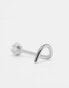 ASOS DESIGN crystal nose stud in silver tone