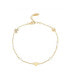 18K Gold Plated Butterfly Imitation Pearl Anklet