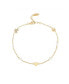 ფოტო #1 პროდუქტის 18K Gold Plated Butterfly Imitation Pearl Anklet