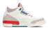 Jordan Air Jordan 3 Retro International Flight 爆裂纹 高帮 复古篮球鞋 GS 白红蓝 / Кроссовки Jordan Air Jordan 398614-140