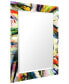 "Nirvana I" Rectangular Beveled Mirror on Free Floating Printed Tempered Art Glass, 30" x 40" x 0.4"