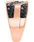 ფოტო #4 პროდუქტის EFFY® Men's Black Diamond Diagonal Ring (2 ct. t.w.) in 14k Rose Gold