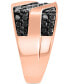 EFFY® Men's Black Diamond Diagonal Ring (2 ct. t.w.) in 14k Rose Gold