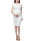 ფოტო #1 პროდუქტის Maternity Lace Trim Midi Dress